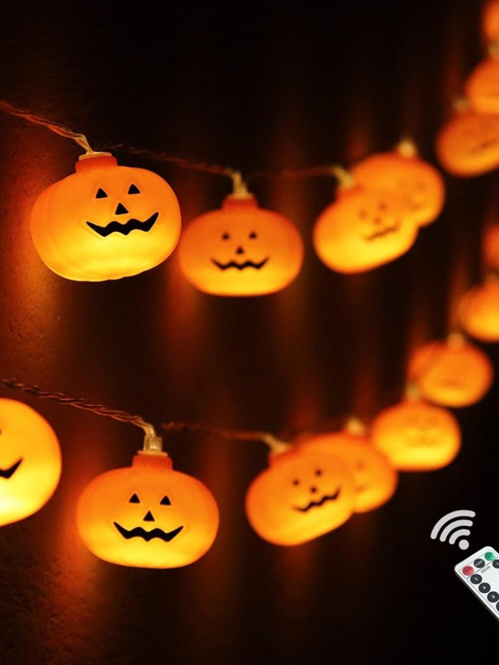 Halloween Lights Battery Operated, Pumpkin String Light Decorations